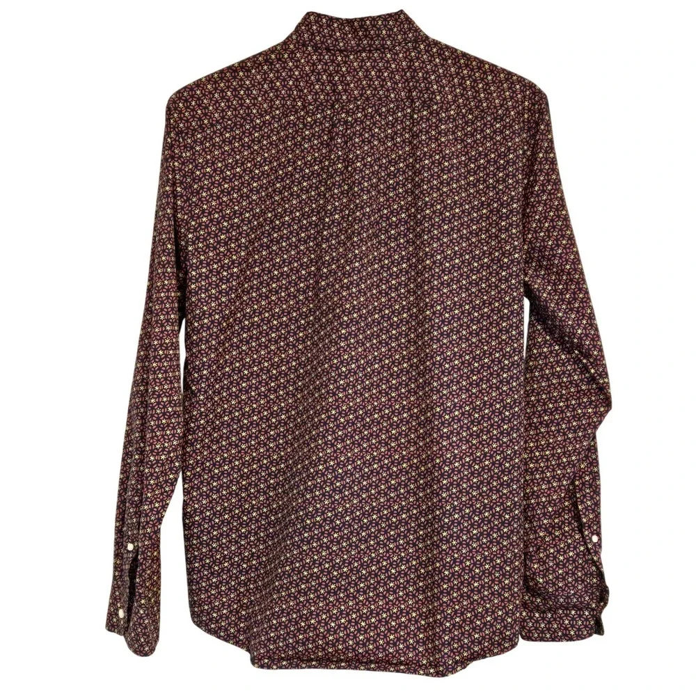 J.Crew Secret Wash Slim Stretch Organic Cotton Floral Shirt‎ M